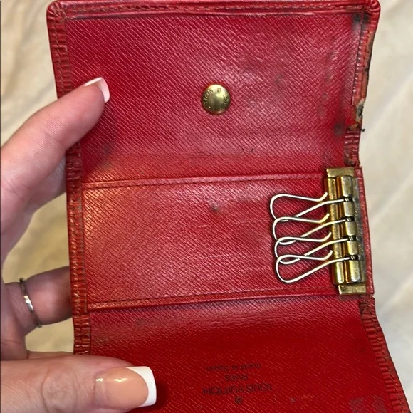 Authentic Louis Vuitton Cherry Red Epi Key Holder Wallet - Picture 9 of 13